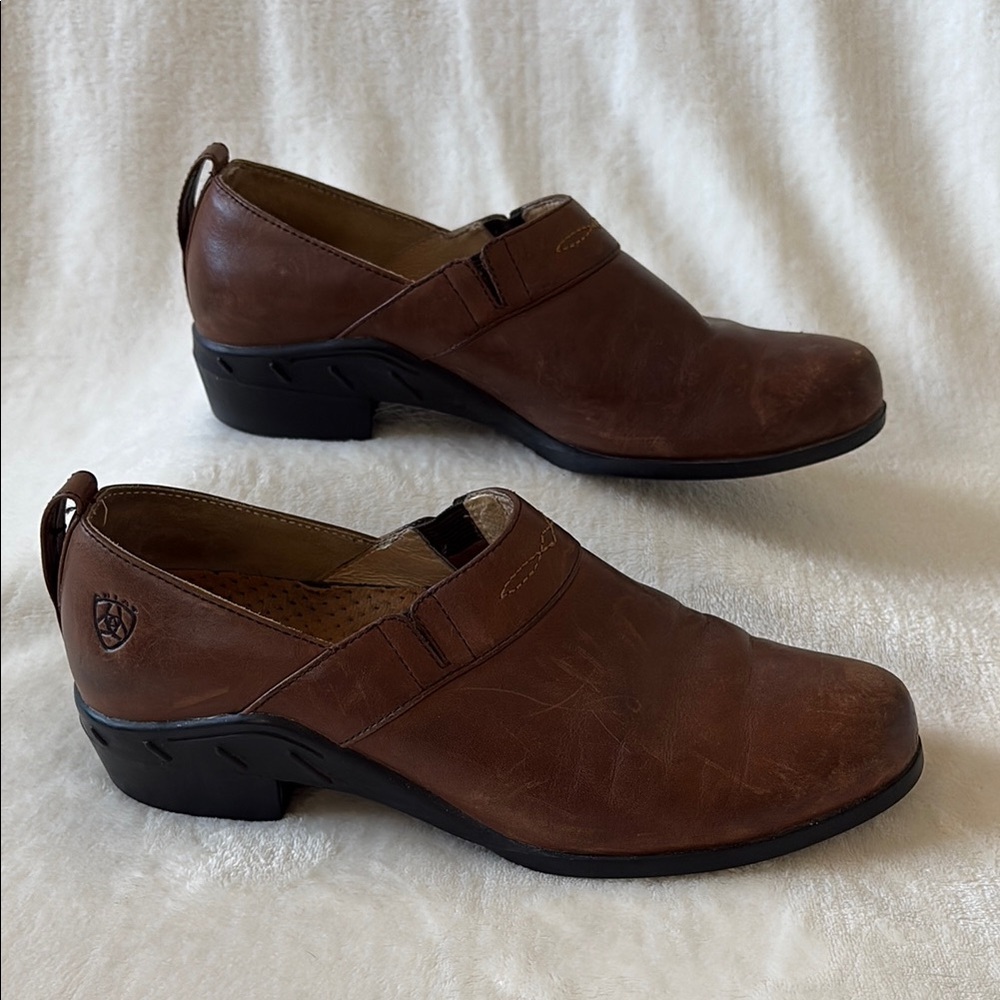 Ariat Women's Brown ATS Leather Paddock Clogs Comfort Size 9.5 B 52326